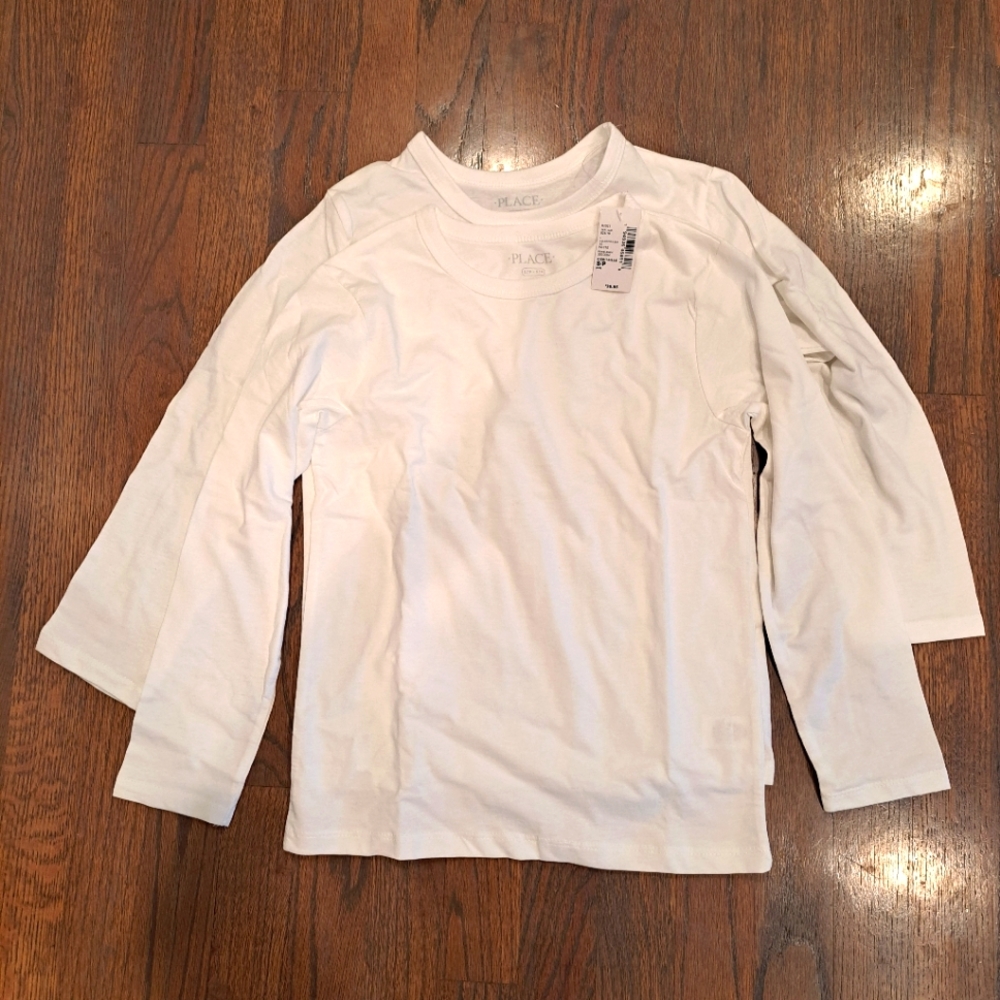 Children's place long white sleeve shirts